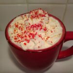 instant hot chocolate mix from scratch prepared with whip cream