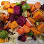 Colorful pacific northwest roasted vegetables